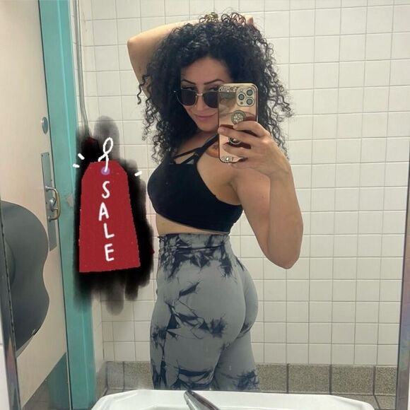 No Brand Pants - Tie-dye leggings scrunch butt TikTok size M